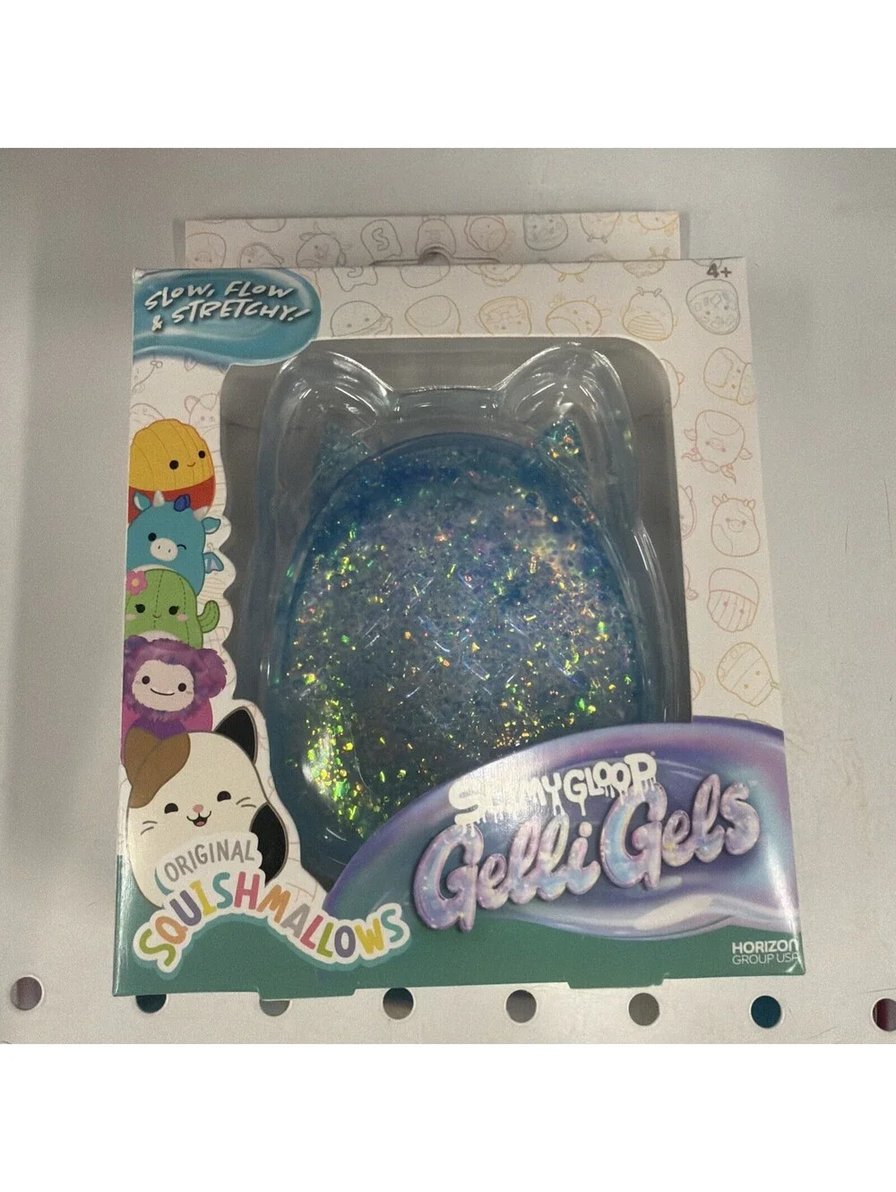 Squishmallows Gelli Gel Glitter Squishy Sensory toy (Blue) Slow Flow And Stretch